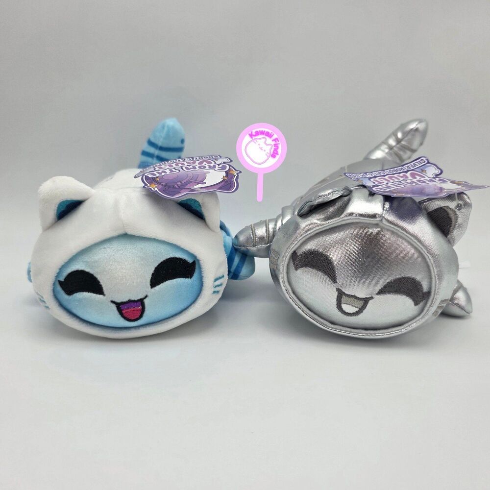 Aphmau MeeMeow Silver Robot Cat and Robot Cat Plush Vault Edition! Brand new